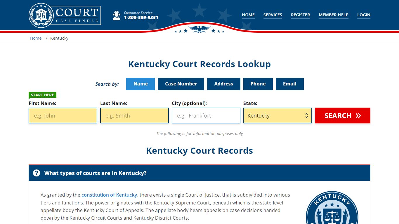 Kentucky Court Records Lookup - KY Court Case Search